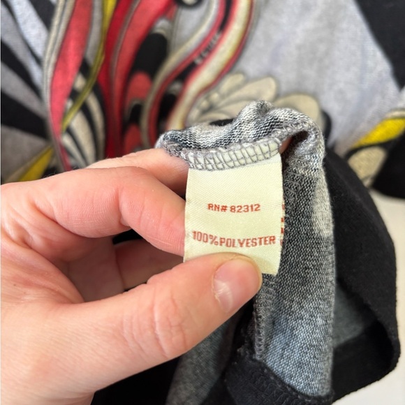 š4/30$š Aryeh White and Gray Graphic Tunic Dress 3/4 Sleeveš©¶ - Picture 3 of 4